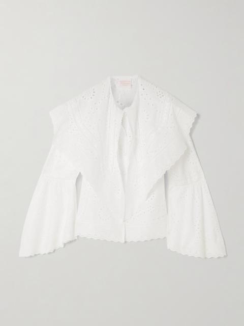 Azzurra Broderie Anglaise Cotton-poplin Blouse