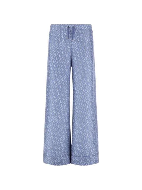 drawstring patterned trousers