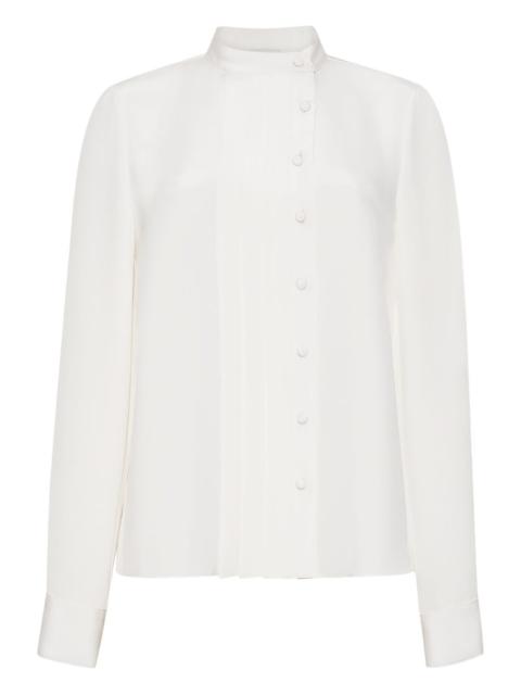 Alina pleated long-sleeve blouse