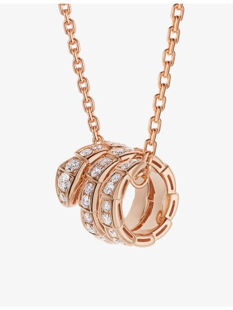 Serpenti Viper 18ct rose-gold and 0.63ct round-cut diamond pendant necklace