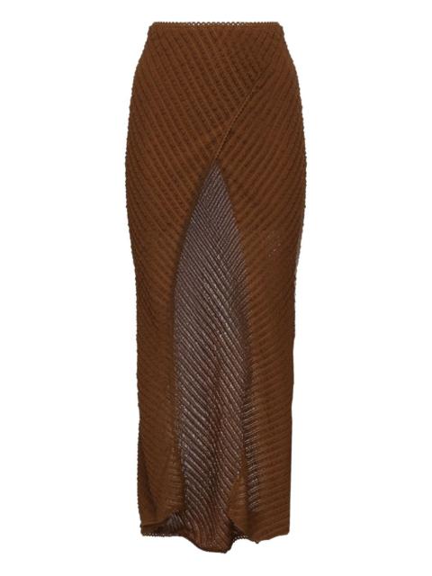 Eris ribbed side-slit skirt