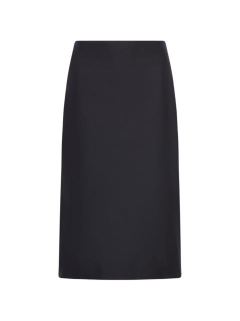 high-waisted slit midi skirt