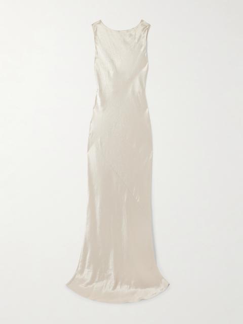 Draped Hammered-satin Gown