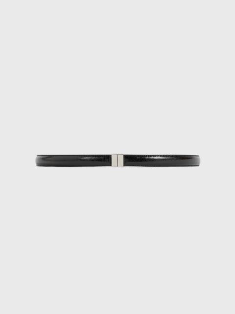 Slide clasp naplack-leather belt black