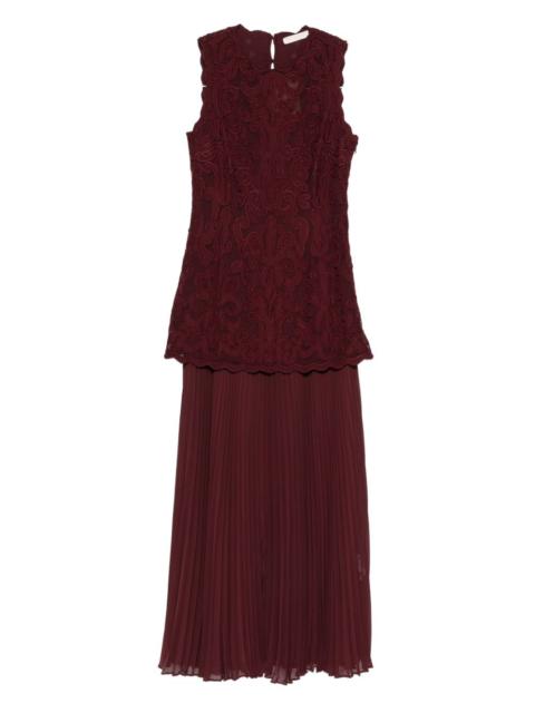 macramé pleated dress