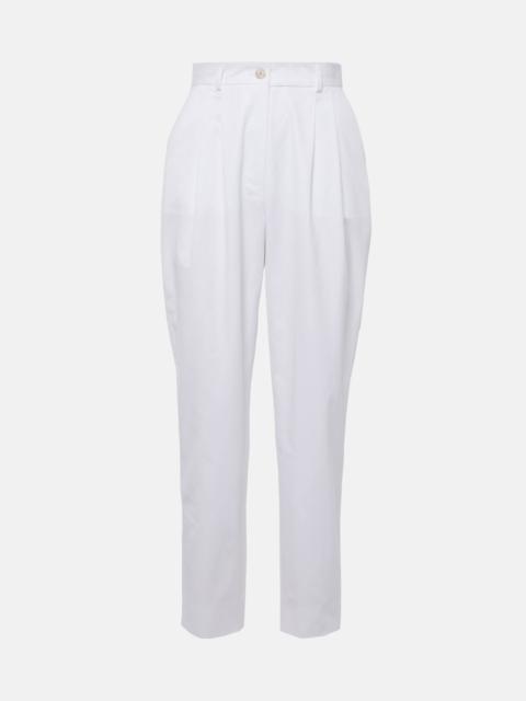 High-rise cotton straight pants