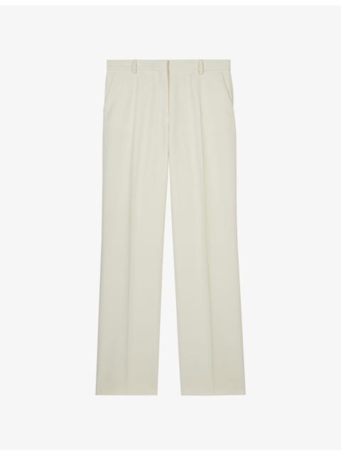 Straight-leg high-rise stretch-woven trousers