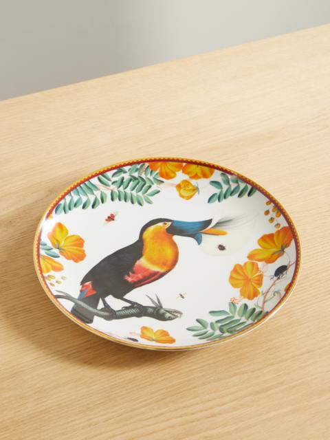 + Beto Val Gold-plated Painted Porcelain Plate