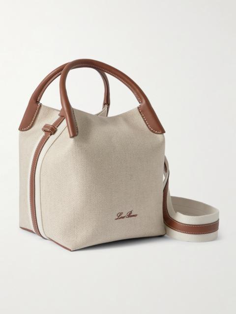 Bale Textured Leather-trimmed Canvas Tote
