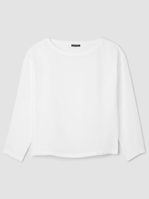 Organic Handkerchief Linen Bateau Neck Box-Top