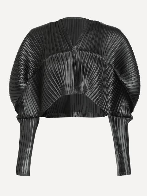 GLOSSED-METAL-PLEATS Cardigan