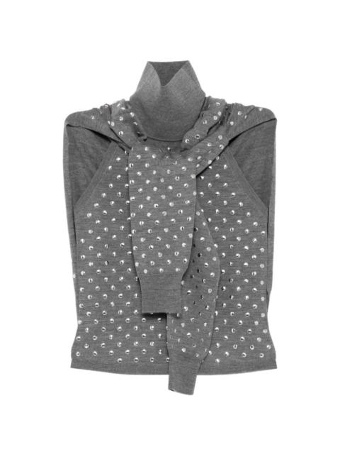 studded halter neck top