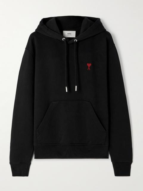 Embroidered Cotton-blend Jersey Hoodie
