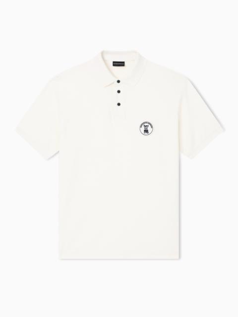 PIQUÉ POLO SHIRT WITH FRENCH BULLDOG PATCH