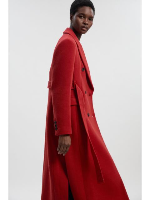 Petite Wool Double Breasted Belted Tailored Maxi Coat