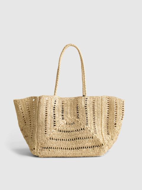 The Shopper Tote in Eyelet Raffia