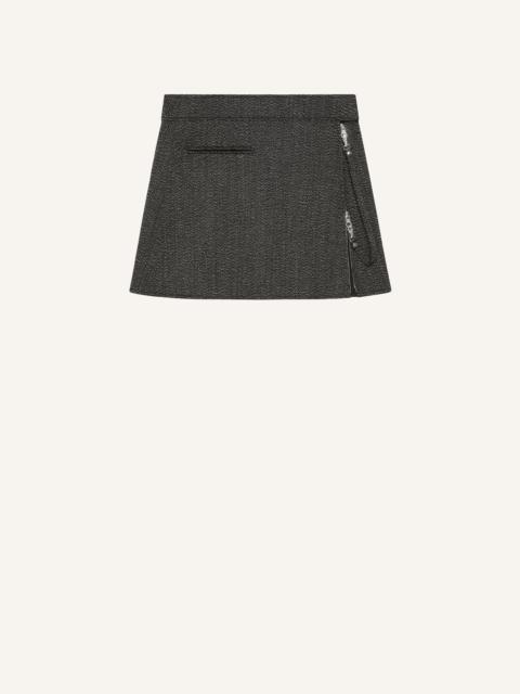 ZIPPED CAVIAR MINI SKIRT