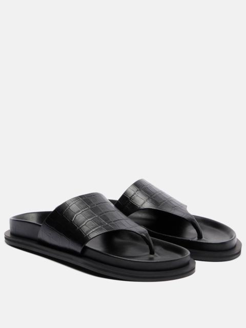 Imara croc-effect leather thong sandals