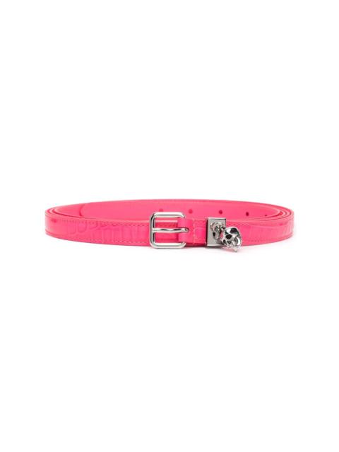 Skull charm buckle belt