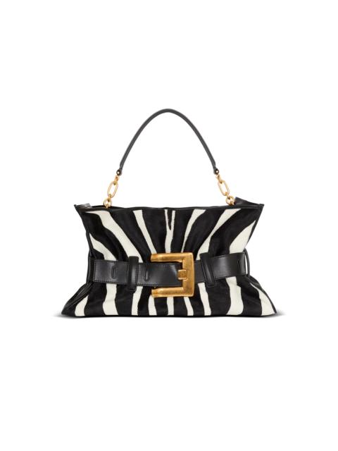 Medium Anthem bag in leather and zebra-print ponyskin