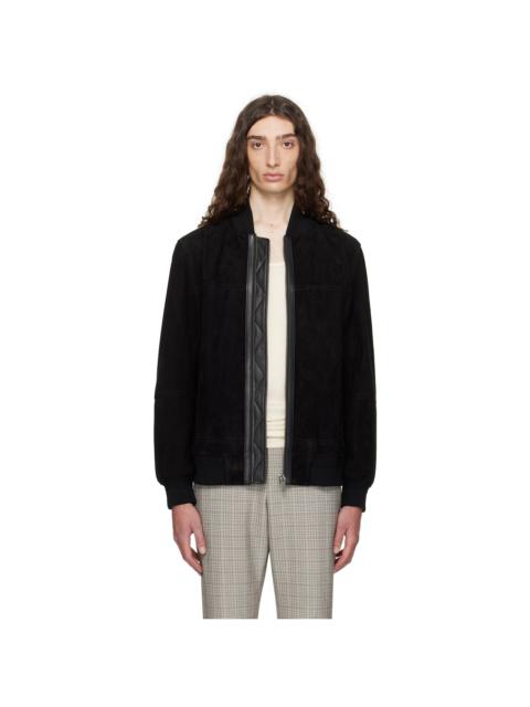 Black Regular-Fit Suede Jacket