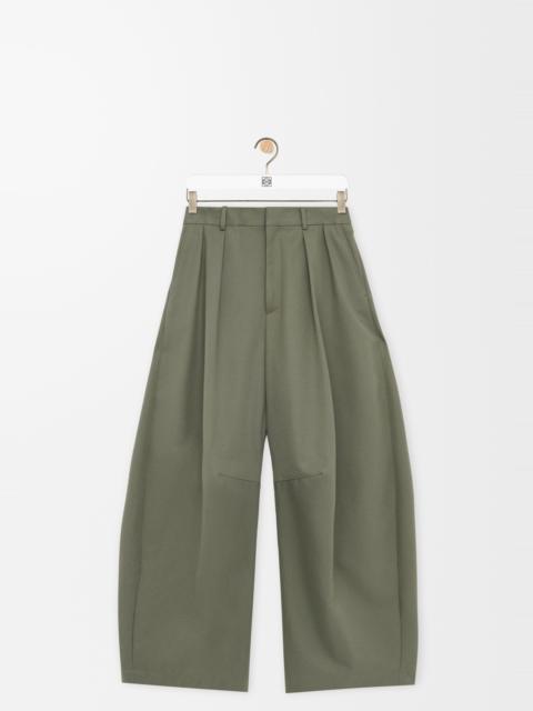 Barrel trousers in cotton and silk