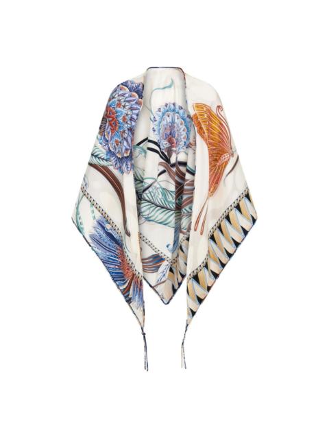 floral-print silk scarf
