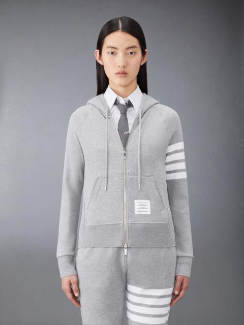 Light Grey Loopback Jersey Knit Engineered 4-bar Stripe Zip up Hoodie