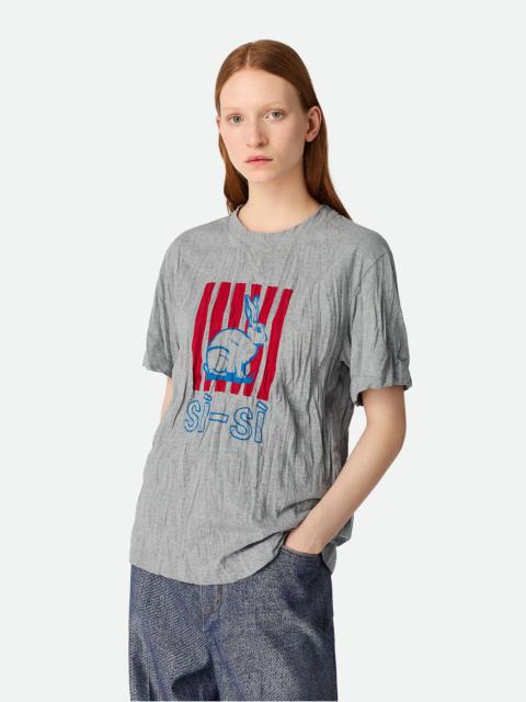 Crushed Cotton Printed Jersey T-Shirt