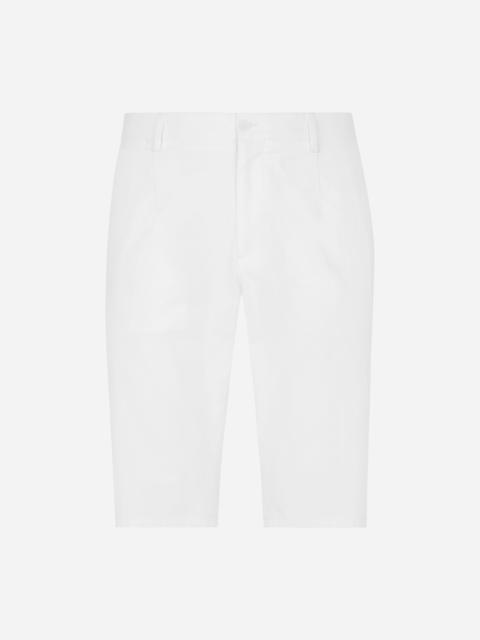 Stretch cotton shorts with DG patch
