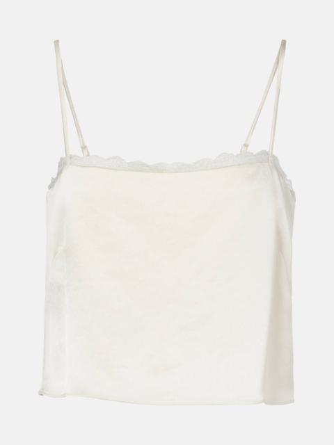 Barb cropped lace satin camisole
