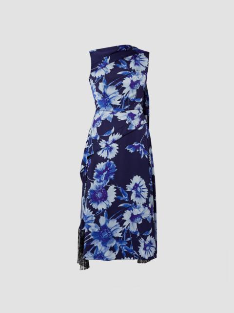 DRAPED MIDI COCKTAIL DRESS