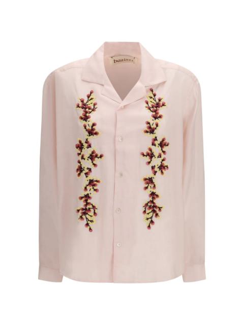 floral-embroidered shirt