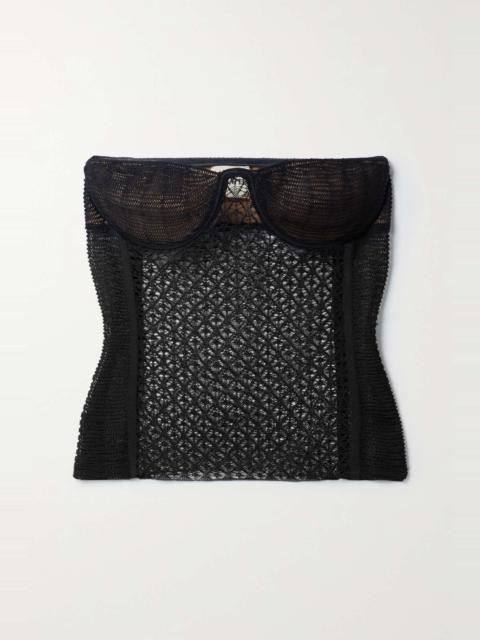 Lori strapless stretch-lace bustier top