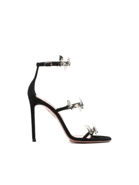 butterfly-embellished heeled sandals