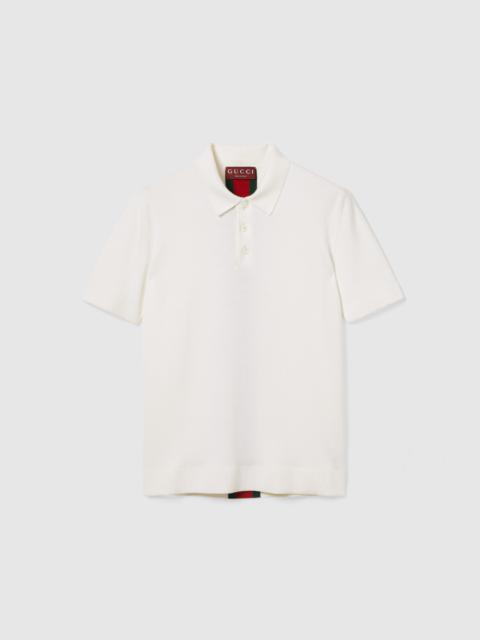 Knit wool polo shirt with Web