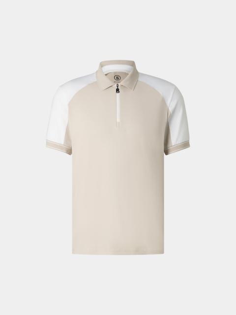 Fabius functional short-sleeved top in Sand/white