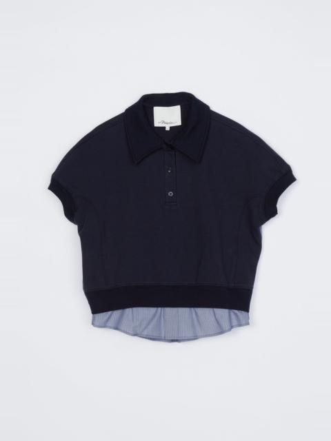 Terry Polo With Shirting-Back