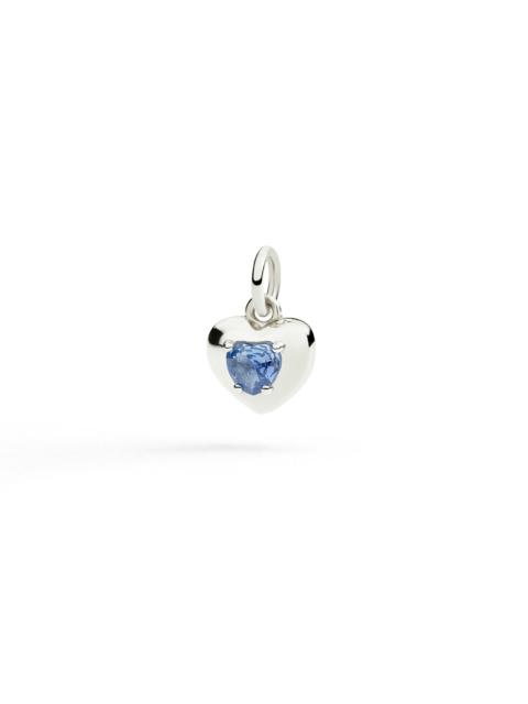 STERLING SILVER HEART CHARM & SYNTHETIC SAPPHIRE