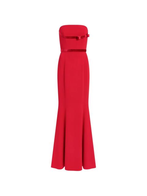 Pamela bow-detail strapless maxi dress
