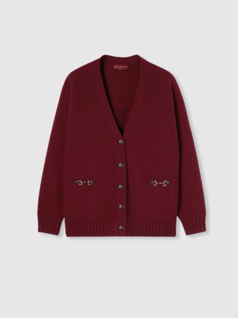 Cashmere wool cardigan with Horsebit
