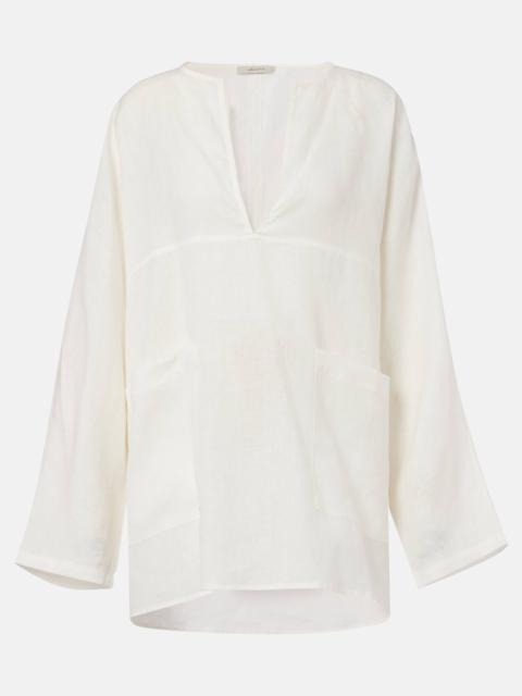 Oversized linen top