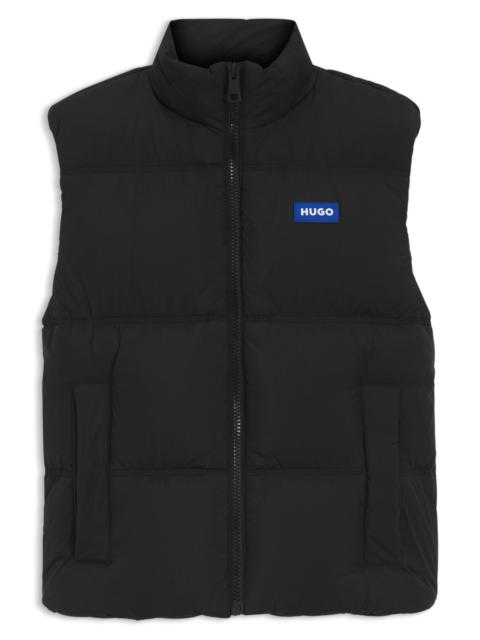 WATER-REPELLENT GILET WITH BLUE LOGO BADGE
