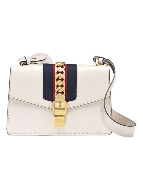 (WMNS) Gucci Sylvie Series Satchel Small White 421882-CVLEG-8605