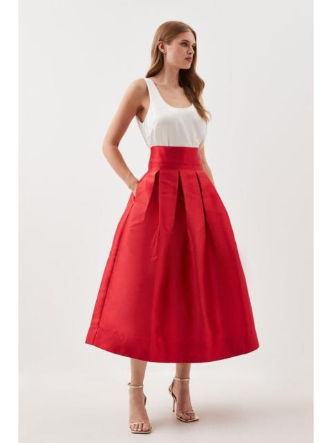 Twill Woven Prom Maxi Skirt