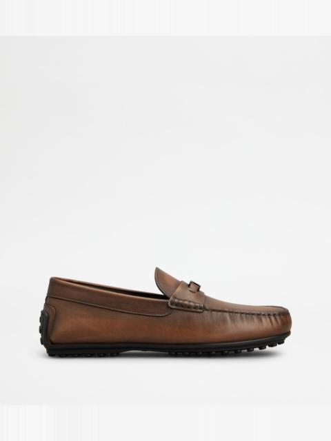 CITY GOMMINO LOAFERS IN LEATHER - BROWN