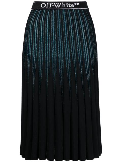 glitter-stripe pleated skirt