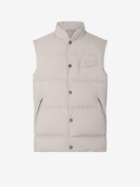 Beige quilted techno poplin gilet