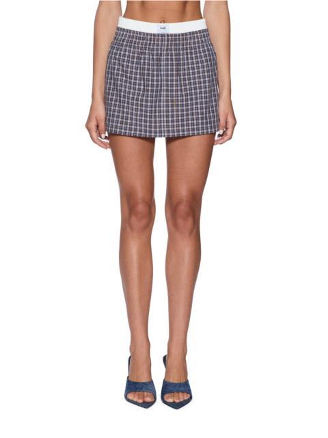 BOXER MINI SKIRT WHITE PLAID