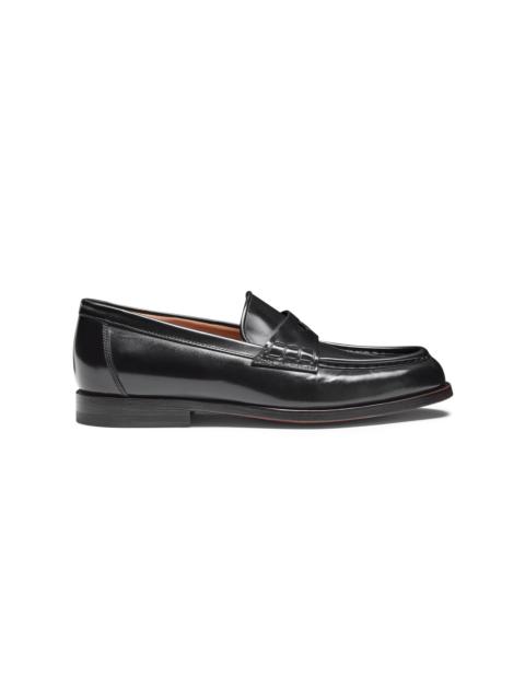 Women’s black leather penny loafer